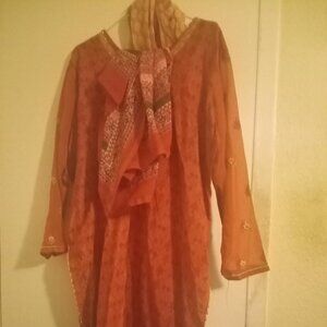 Multi-Color Blouse Shirt with Matching Scarf – Vibrant & Versatile 2XL